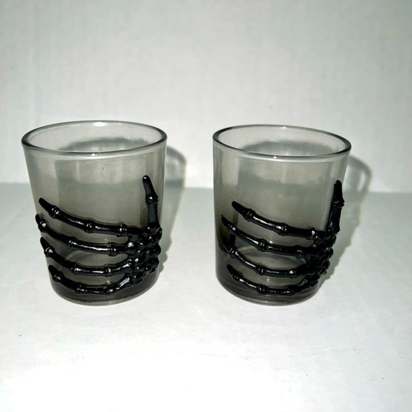 Skeleton Shot Glass Smoked Ombre Set of 2 New - Picture 1 of 4